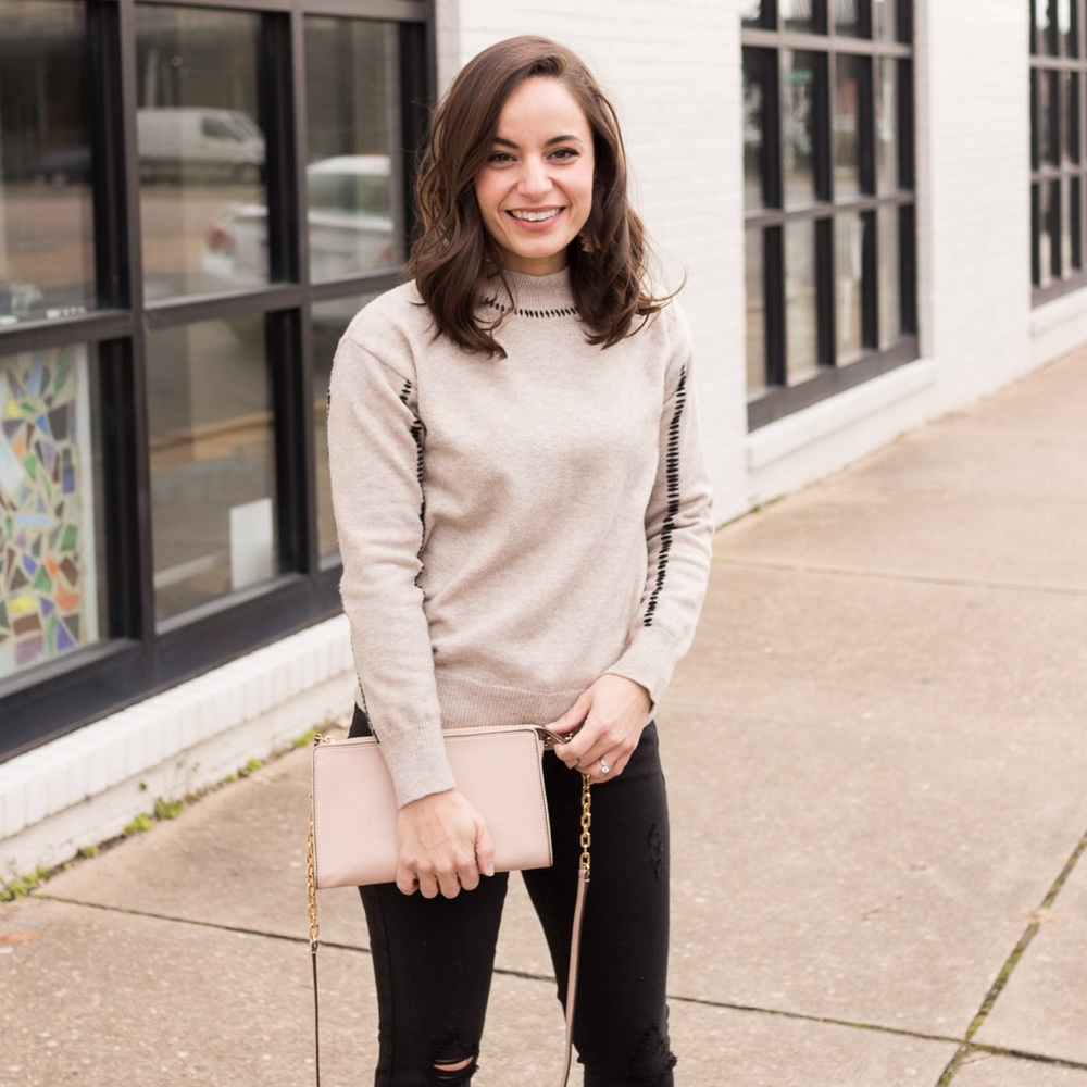 RD Style Tan with Black Stitching Details Sweater (Stitch Fix Exclusive) in XL - Picture 11 of 11